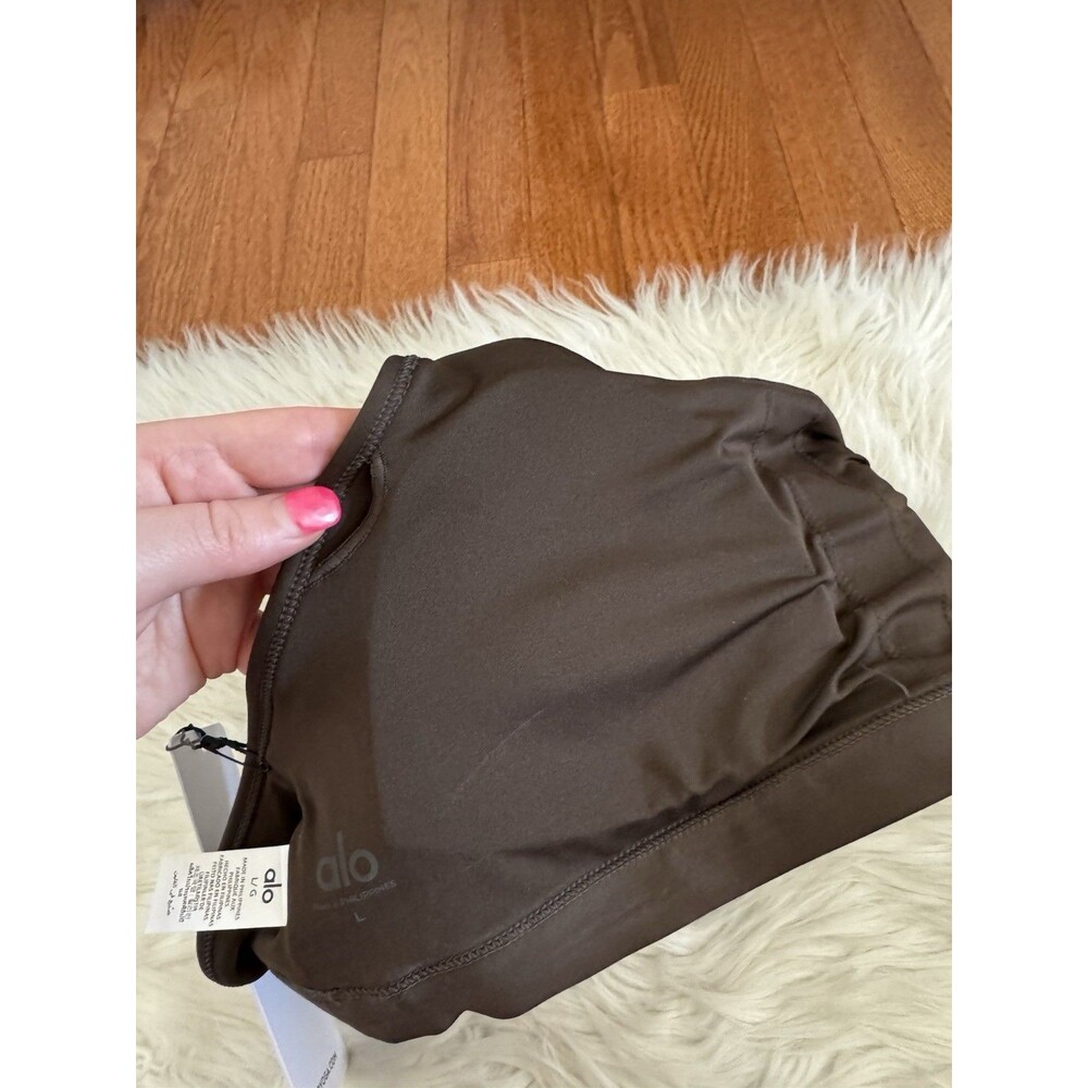 Alo Yoga Airlift Intrigue Bra Women’s Large Espresso Adjustable Straps NWT $78 - Picture 14 of 15